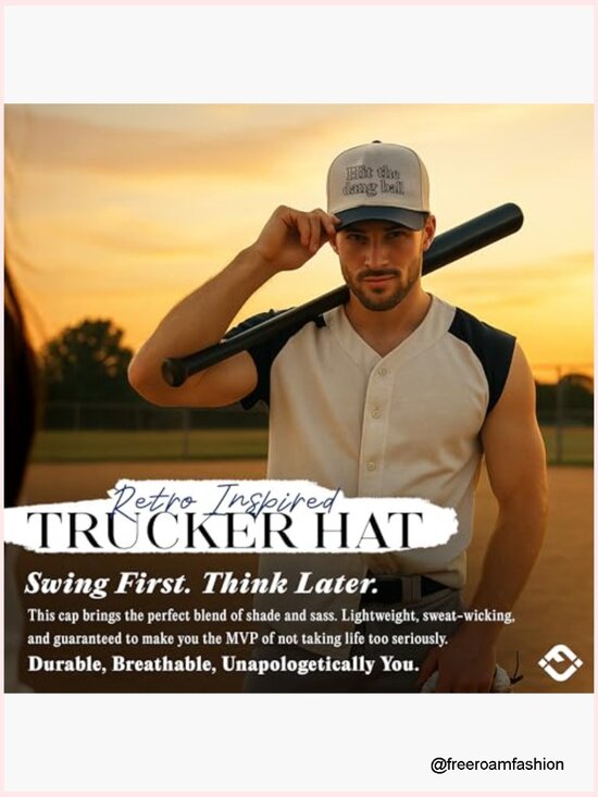 Adjustable Snapback Hat - Structured Fit, Curved Brim, Retro Two-Tone Cap main image 5